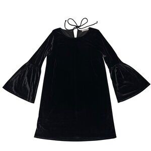 Rokoko by Dazz Black Velvet Dress with Bell Sleeves / Women's Size Small
